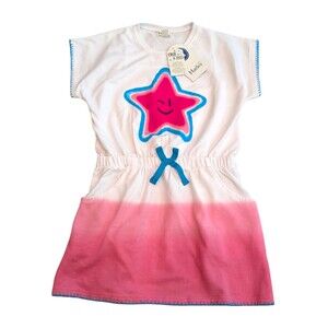 NWT Hatley Pink Fuchsia Ombre Tie Dye Short Sleeve Dress Girls Size 7